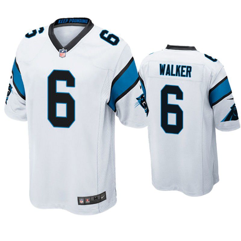 Men Carolina Panthers #6 P.J. Walker Nike White Game NFL Jersey->carolina panthers->NFL Jersey